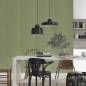 Preview: Boho Essbereich mit Uni Tapete in oliv grün von heineking24